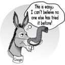 download Deciding Donkey clipart image with 0 hue color