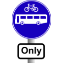 download Roadsign Buses And Bikes clipart image with 45 hue color