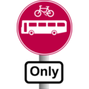 download Roadsign Buses And Bikes clipart image with 135 hue color