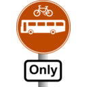 download Roadsign Buses And Bikes clipart image with 180 hue color