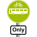 download Roadsign Buses And Bikes clipart image with 225 hue color
