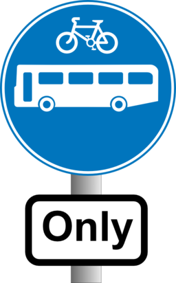 Roadsign Buses And Bikes