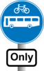 Roadsign Buses And Bikes