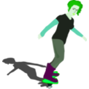 download Girl On Skateboard clipart image with 90 hue color
