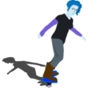 download Girl On Skateboard clipart image with 180 hue color