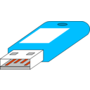 download Usb Key Pen Blue Connector Side clipart image with 315 hue color