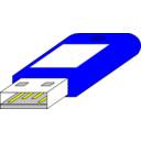 download Usb Key Pen Blue Connector Side clipart image with 0 hue color