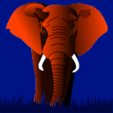 download Elephant Yellow On Purple clipart image with 315 hue color