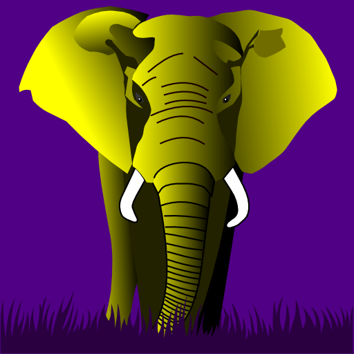 Elephant Yellow On Purple