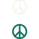download Green Peace Symbol Black Border clipart image with 45 hue color