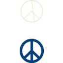 download Green Peace Symbol Black Border clipart image with 90 hue color