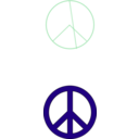 download Green Peace Symbol Black Border clipart image with 135 hue color