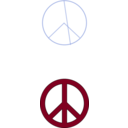 download Green Peace Symbol Black Border clipart image with 225 hue color