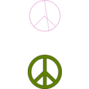 download Green Peace Symbol Black Border clipart image with 315 hue color
