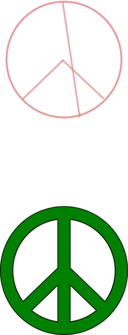Green Peace Symbol Black Border