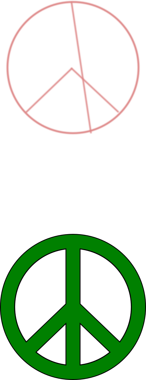 Green Peace Symbol Black Border