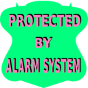 download Protected By Alarm System Sign 2 clipart image with 270 hue color