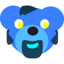 download Bear Head clipart image with 180 hue color