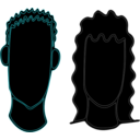 download Man And Woman Icon clipart image with 180 hue color