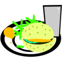 download Burger And Chips clipart image with 45 hue color
