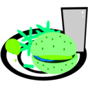 download Burger And Chips clipart image with 90 hue color