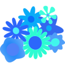 download Flower Cluster clipart image with 180 hue color