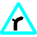 download Roadsign Junc Curve clipart image with 180 hue color