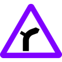 download Roadsign Junc Curve clipart image with 270 hue color