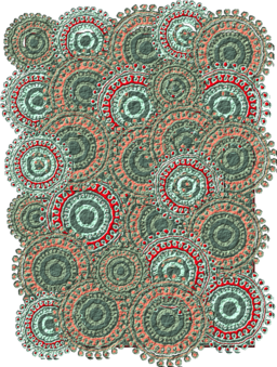 Seafoam Salmon Circle Pattern Scrapbook Paper