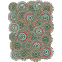 Seafoam Salmon Circle Pattern Scrapbook Paper