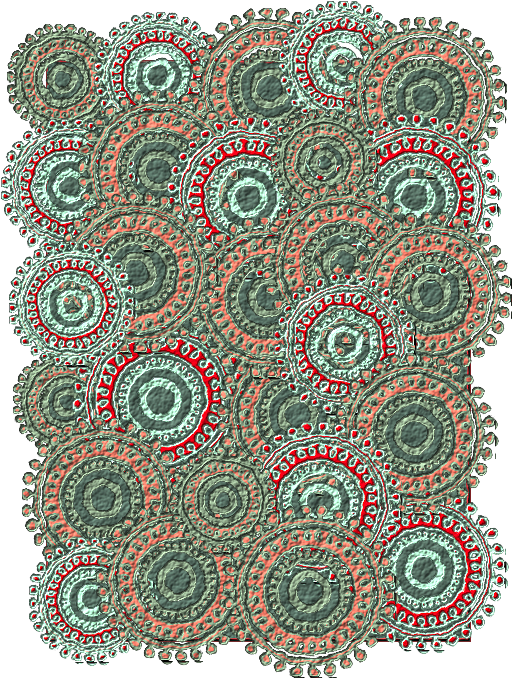 Seafoam Salmon Circle Pattern Scrapbook Paper