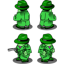 download Noir Detective Sprite clipart image with 90 hue color