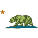 download Flag Of California Bear Plot And Star clipart image with 45 hue color