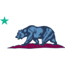 download Flag Of California Bear Plot And Star clipart image with 180 hue color
