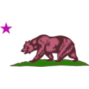download Flag Of California Bear Plot And Star clipart image with 315 hue color