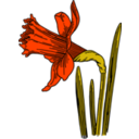 download Colored Daffodil clipart image with 315 hue color
