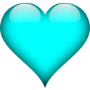 download Heart clipart image with 180 hue color