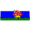 download Mushroomhome clipart image with 0 hue color