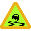 download Slippery Roadsign clipart image with 45 hue color