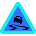 download Slippery Roadsign clipart image with 180 hue color