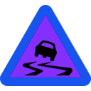 download Slippery Roadsign clipart image with 225 hue color