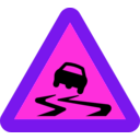 download Slippery Roadsign clipart image with 270 hue color