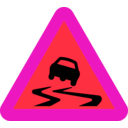 download Slippery Roadsign clipart image with 315 hue color