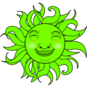 download Smiling Sun clipart image with 45 hue color