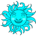 download Smiling Sun clipart image with 135 hue color