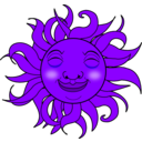download Smiling Sun clipart image with 225 hue color