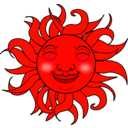 download Smiling Sun clipart image with 315 hue color