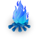 download Fire clipart image with 180 hue color