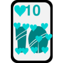 download Ten Of Hearts clipart image with 180 hue color