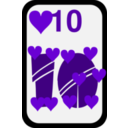 download Ten Of Hearts clipart image with 270 hue color